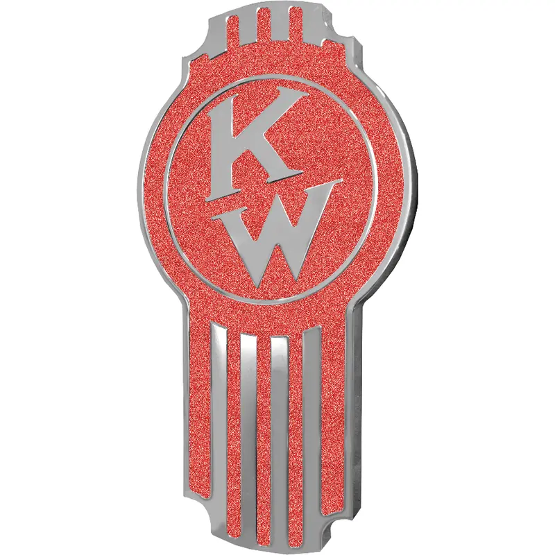 Kenworth Emblem Engraved Old Style Red Metallic 481 1