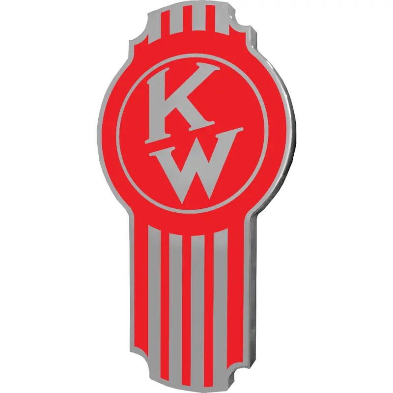 Kenworth Emblem Old Style Chrome/Red 440 1