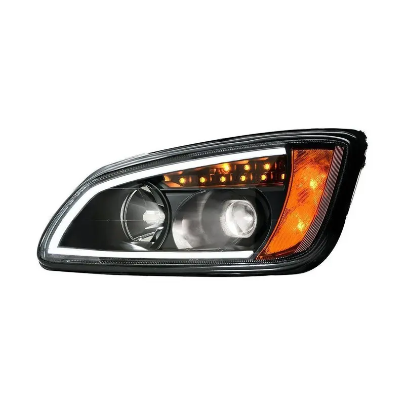 Kenworth T660 Headlights Pair Led Bar Projector Black Oe# P541059100 2008-2016 89442 -89443 1