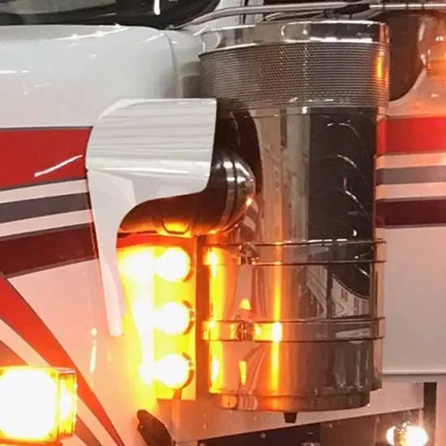 Kenworth W900l (Paintable) 304 Notched Air Cleaner Hose Guards (For Trucks With Air Cleaner Panels) 1