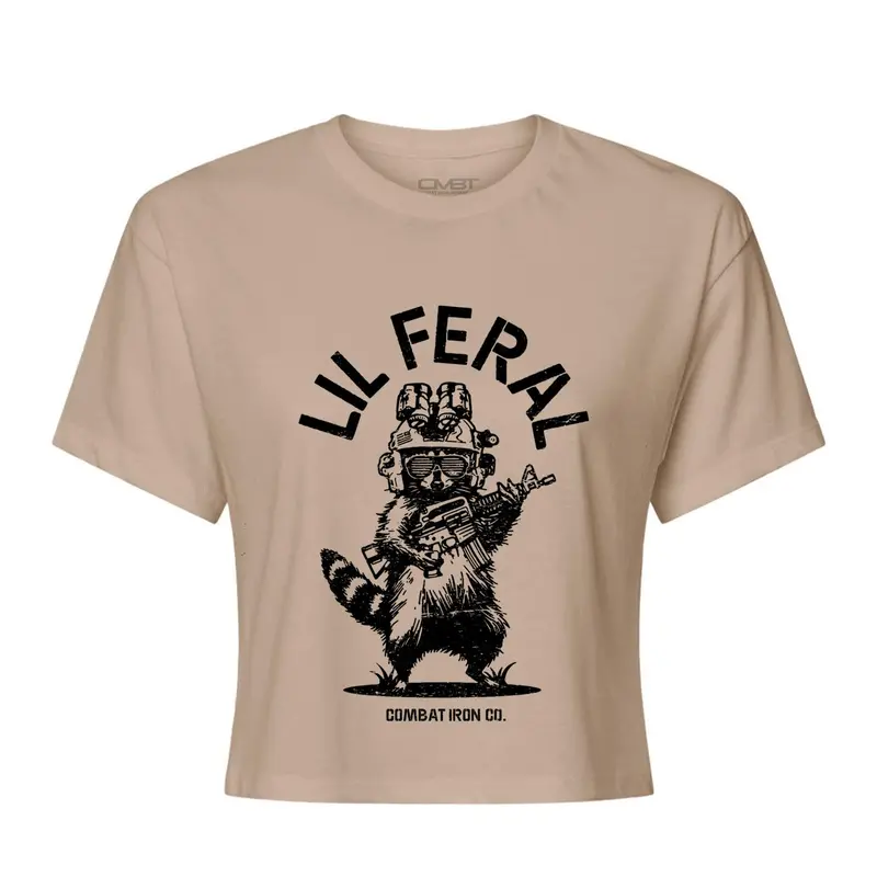 Lil Feral Raccoon Women's Crop T-Shirt 1