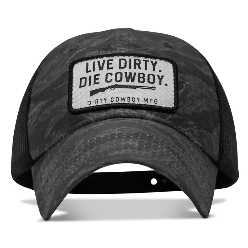 Live Dirty. Die Cowboy Patch Tactical Ripstop Mesh Snapback Hat 1