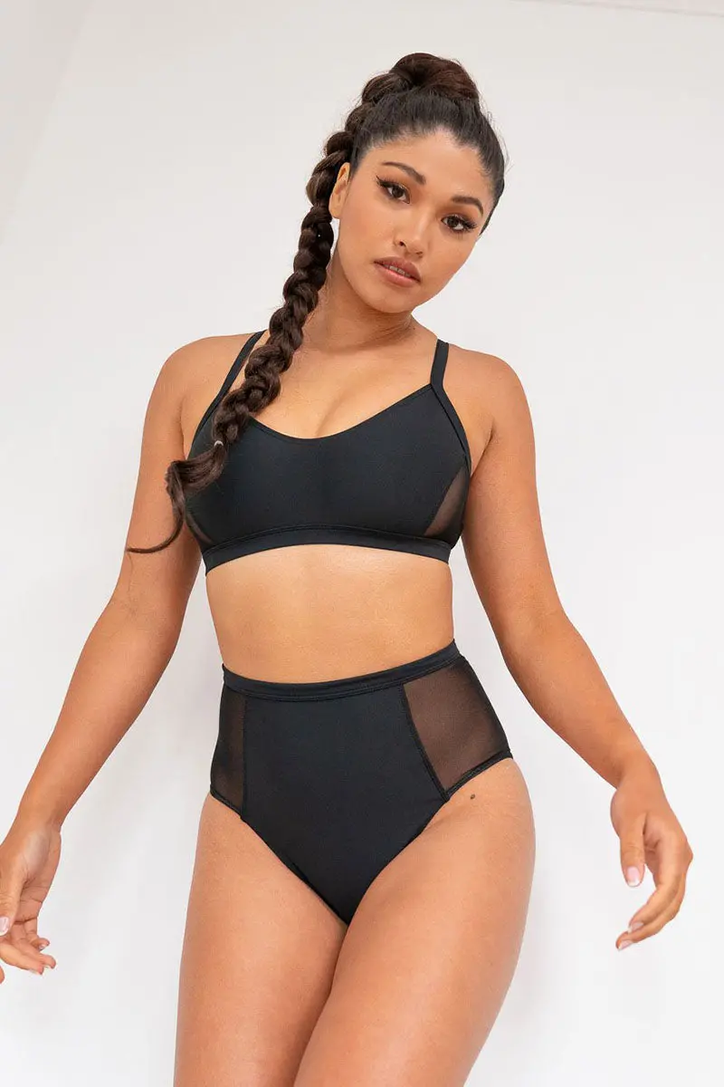 Lunalae Bellani High Waisted Bottoms - Recycled Black 1