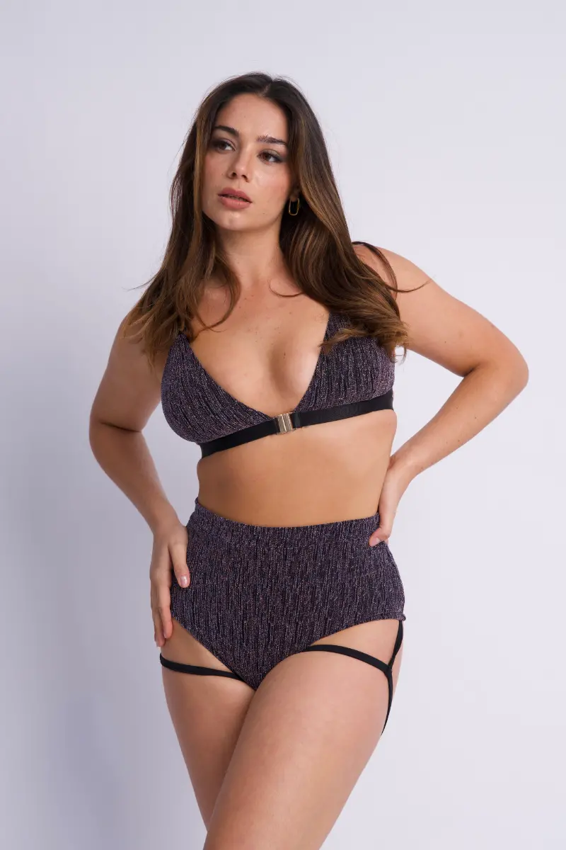 Lunalae Follow Me Bra - Blue Rose Gold Lurex 1