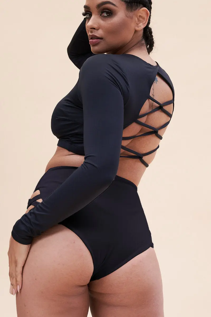 Lunalae Gia Long Sleeved Top - Recycled Black 1