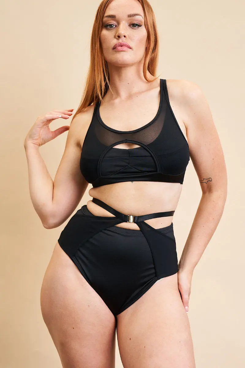 Lunalae Sadie Racer Back Top - Recycled Black 1