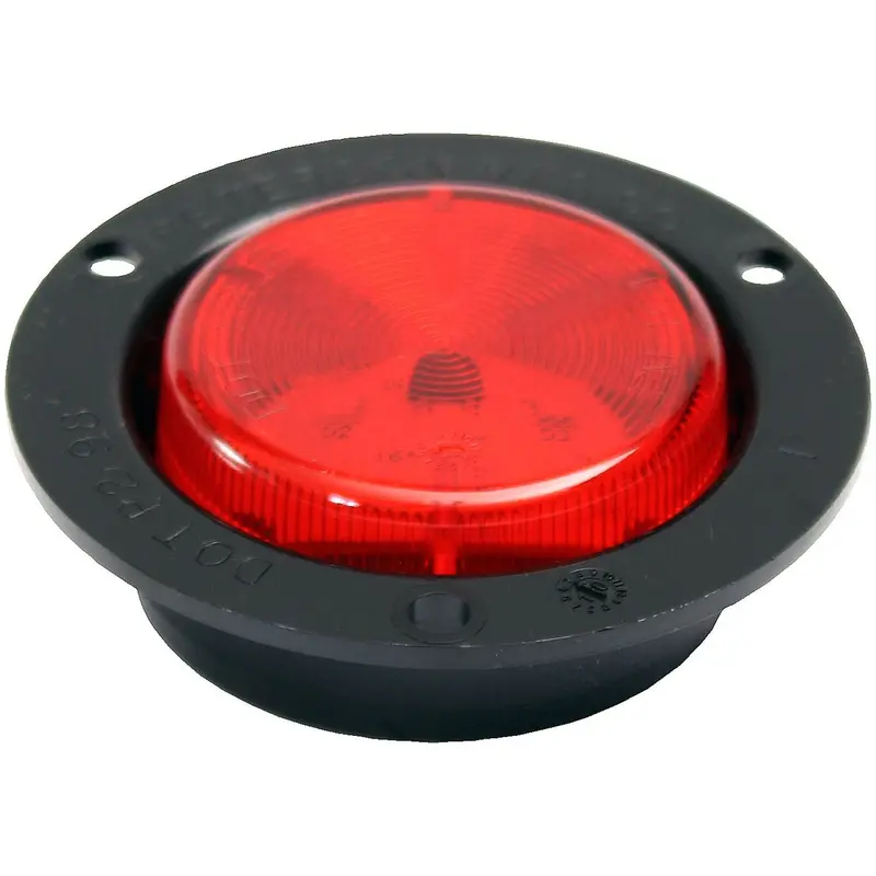 #M164fr  Red Flange Mount 2" Standard 2-Prong Plug 1