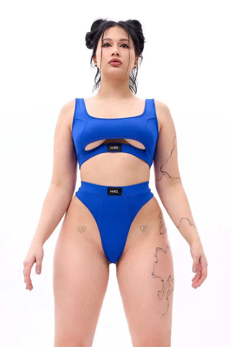 Mæd Offset Top - Matte Electric Blue 1