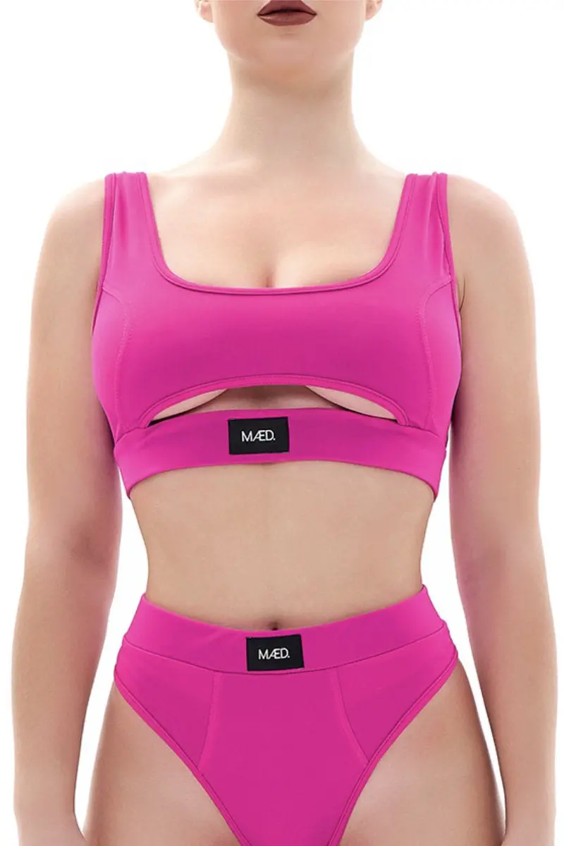 Mæd Offset Top - Matte Pink 1
