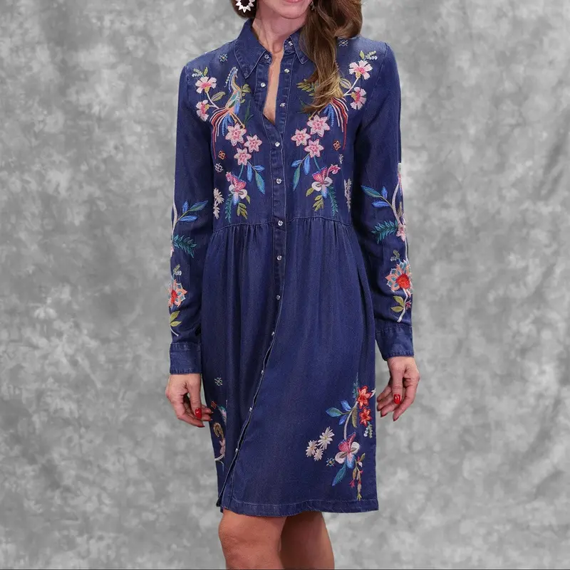 Malaya Denim Shirt Dress By Johnny Was 1