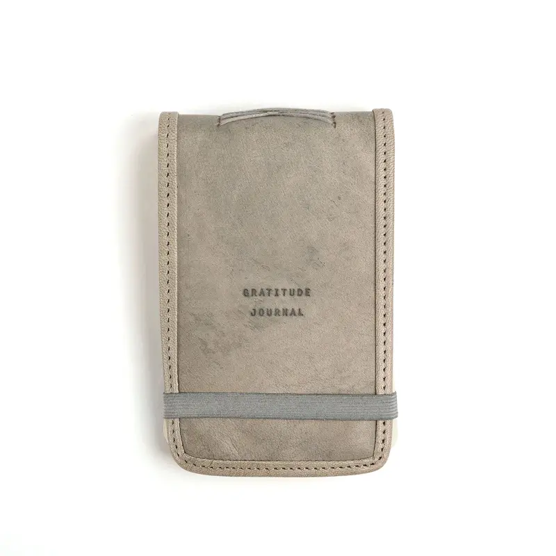 Mini Gratitude Journal In Sage Leather At Bourbon Cowgirl 1