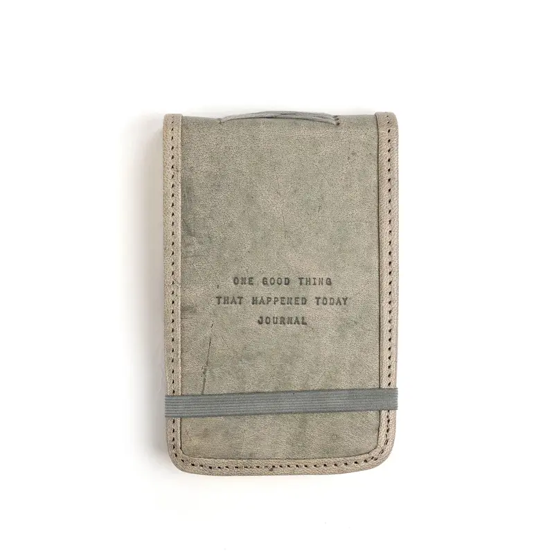 Mini One Good Thing That Happened Today Sage Leather Journal At Bourbon Cowgirl 1