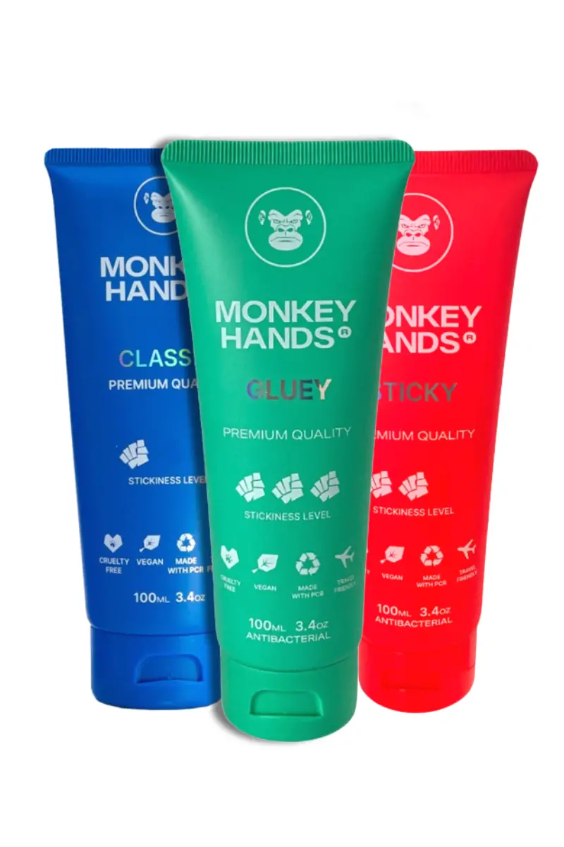 Monkey Hands Grip Aid 3 Pack - Sticky/Gluey/Classic (3 X 100Ml) 1