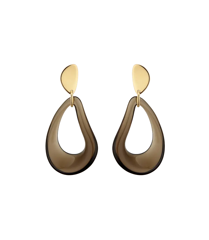 Naé Drop Earrings - Smoked Glass 1