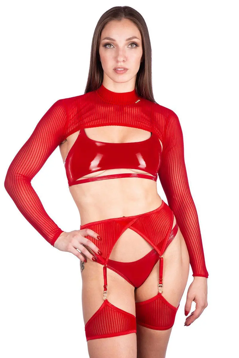 Naughty Thoughts Xxx Rated See Through Shrug - Red 1