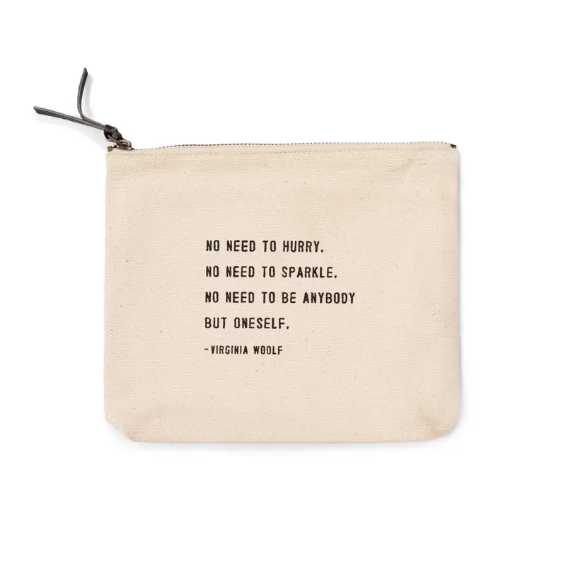 No Need To Hurry (Virginia Woolf) Canvas Zip Bag 1