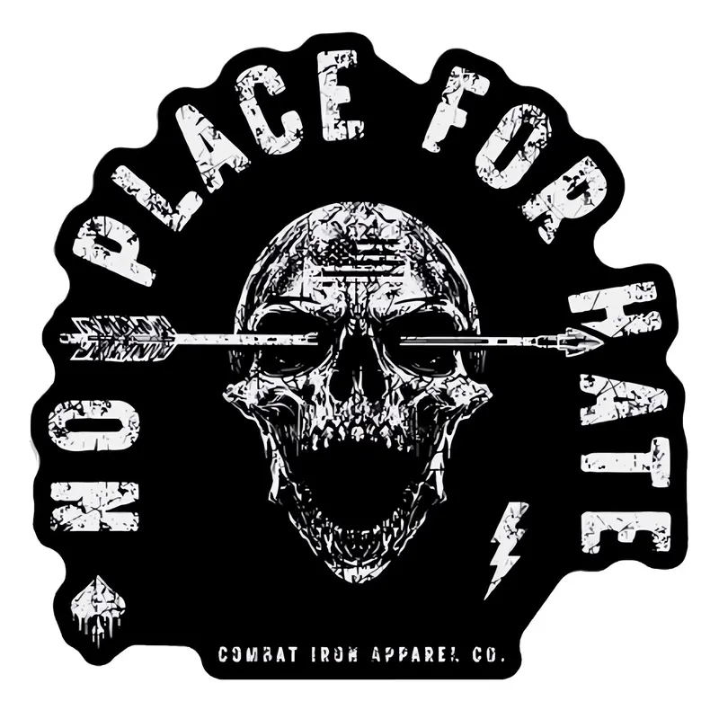 No Place For Hate Skull Decal 1