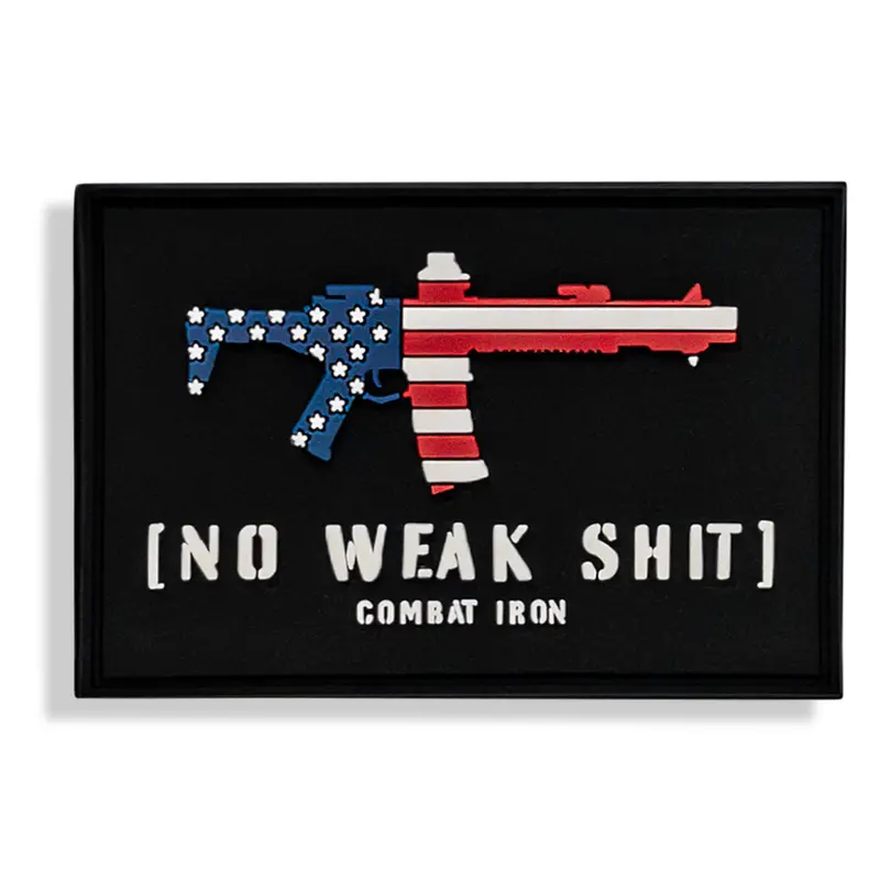 No Weak Shit American Flag Rifle Pvc Patch 1