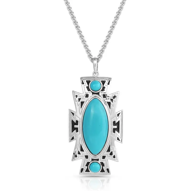 Ocean Storm Cloud Turquoise Necklace - Montana Silversmiths 1