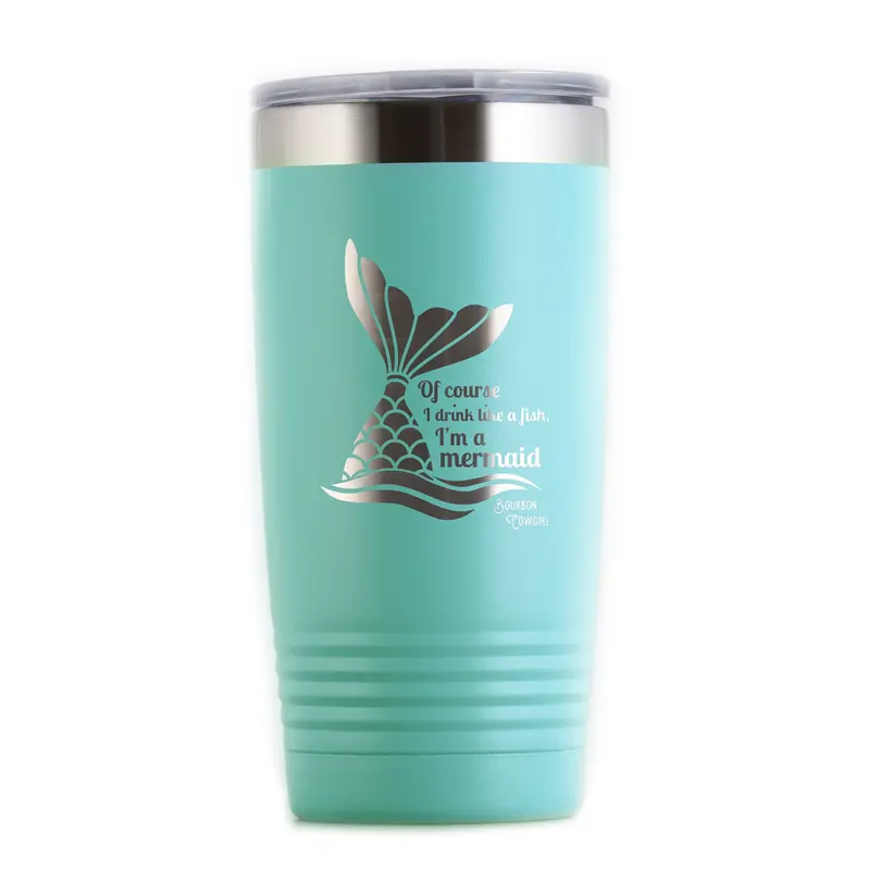 Of Course I Drink Like A Fish, I'm A Mermaid! Travel Coffee Tumbler 2