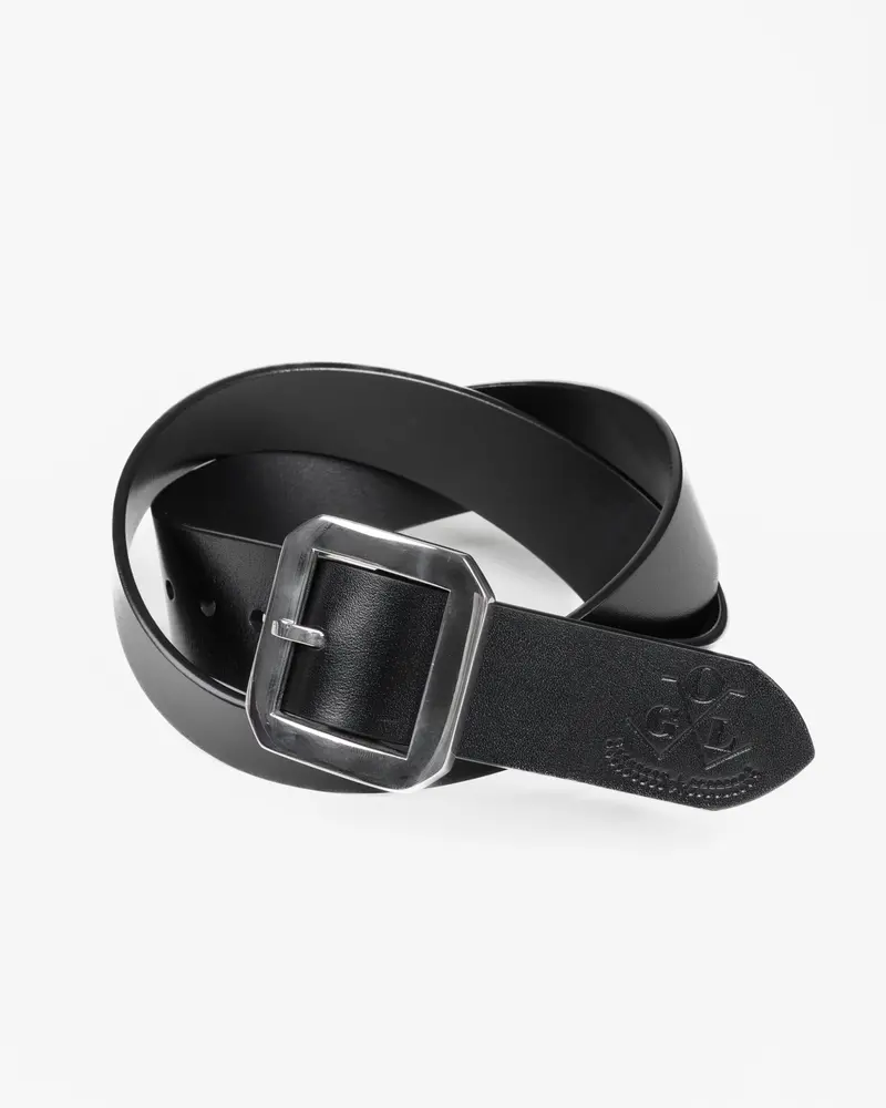 Ogl Single Prong Garrison Buckle Leather Belt - Black 1