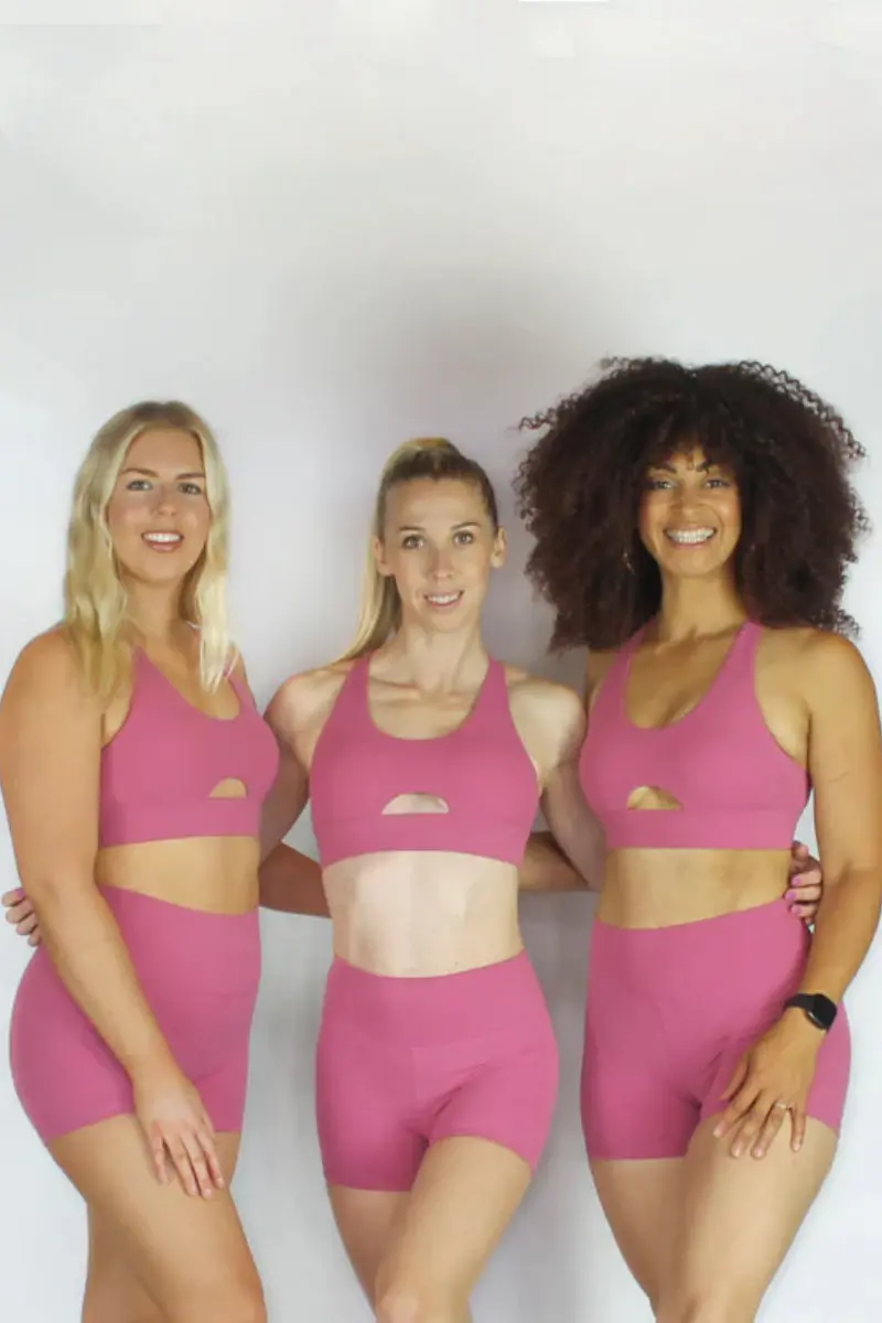 Olra Activewear Essential Cut Out Crop Bra - Pink 1