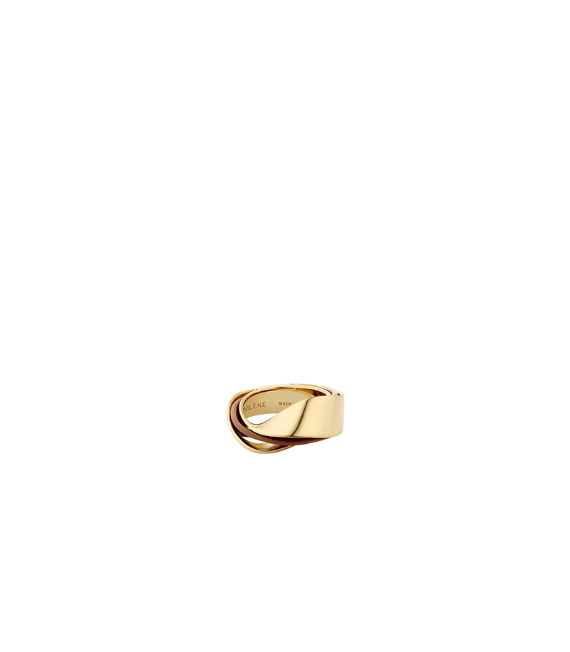 Ormé Ring - Gold Gilded With Camel Leather 1
