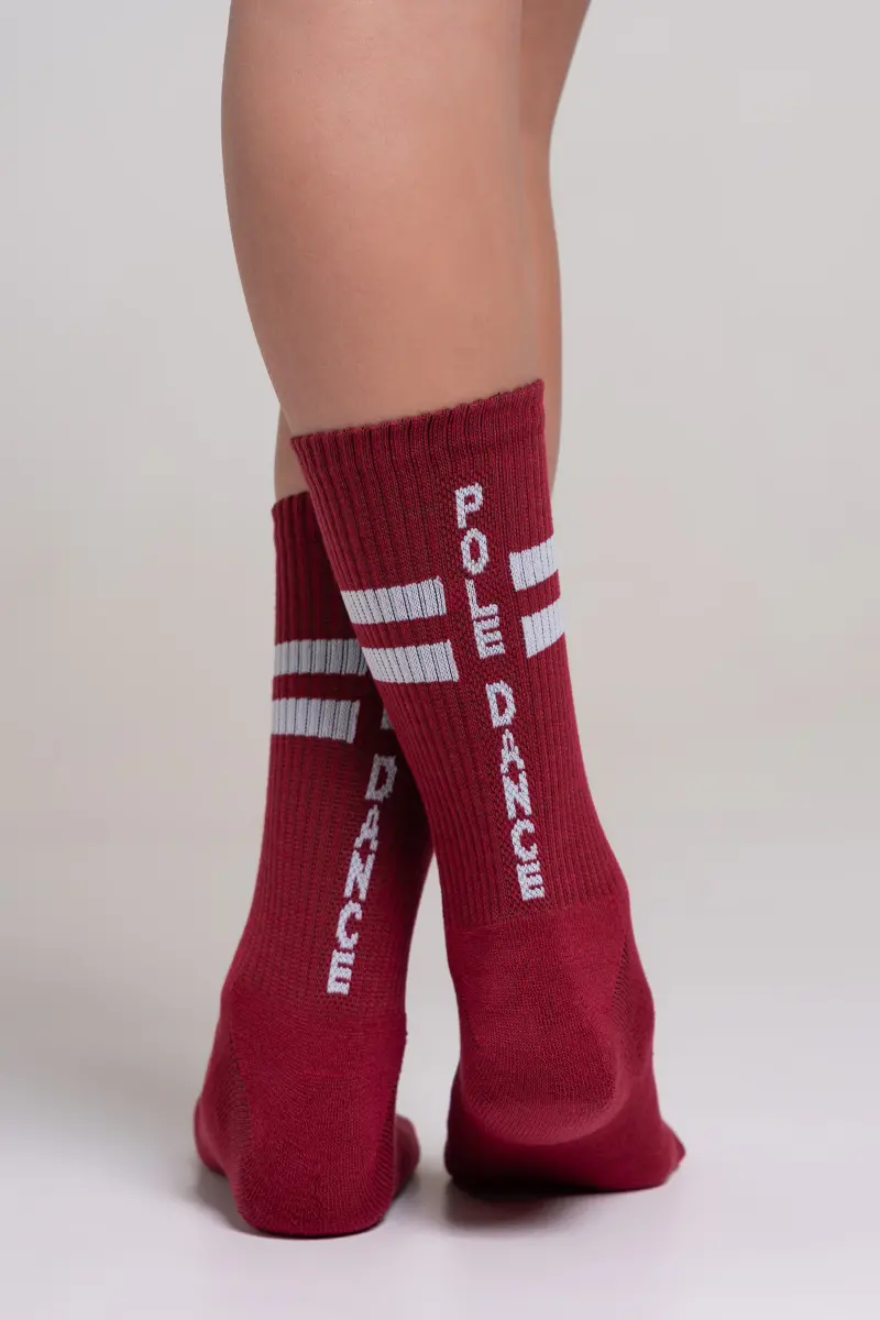 Paradise Chick Supreme Pole Dance Socks - Burgundy 1