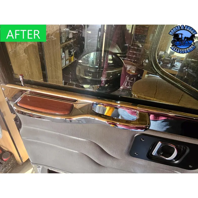 #Pdh579  Aluminum And Rosewood Door Handle/Armrest Without Fingergrips 1