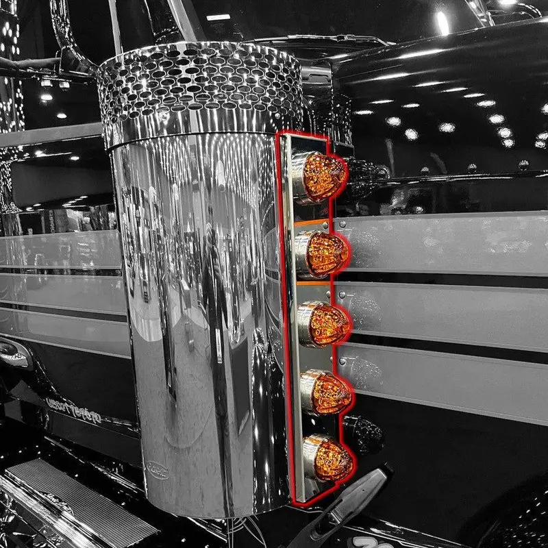 Peterbilt 589 Air Breather Panel - (Strapless) - Front Side (Choose Light Configuration) 1