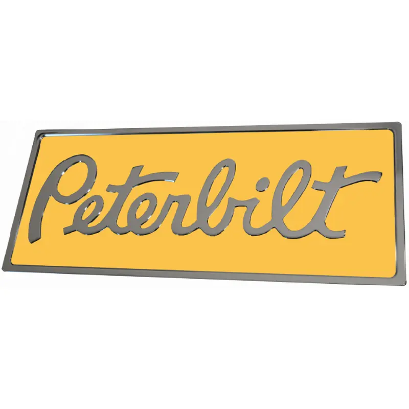 Peterbilt Engraved Emblem Rectangular Yellow 220 1