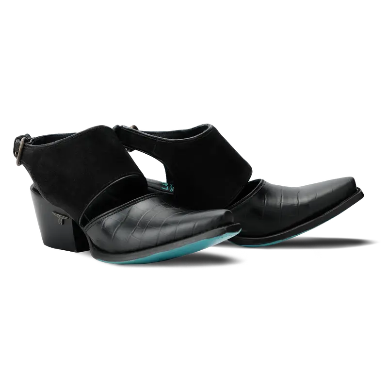 Plain Jane Slingback Mule - Soft Black Suede 1