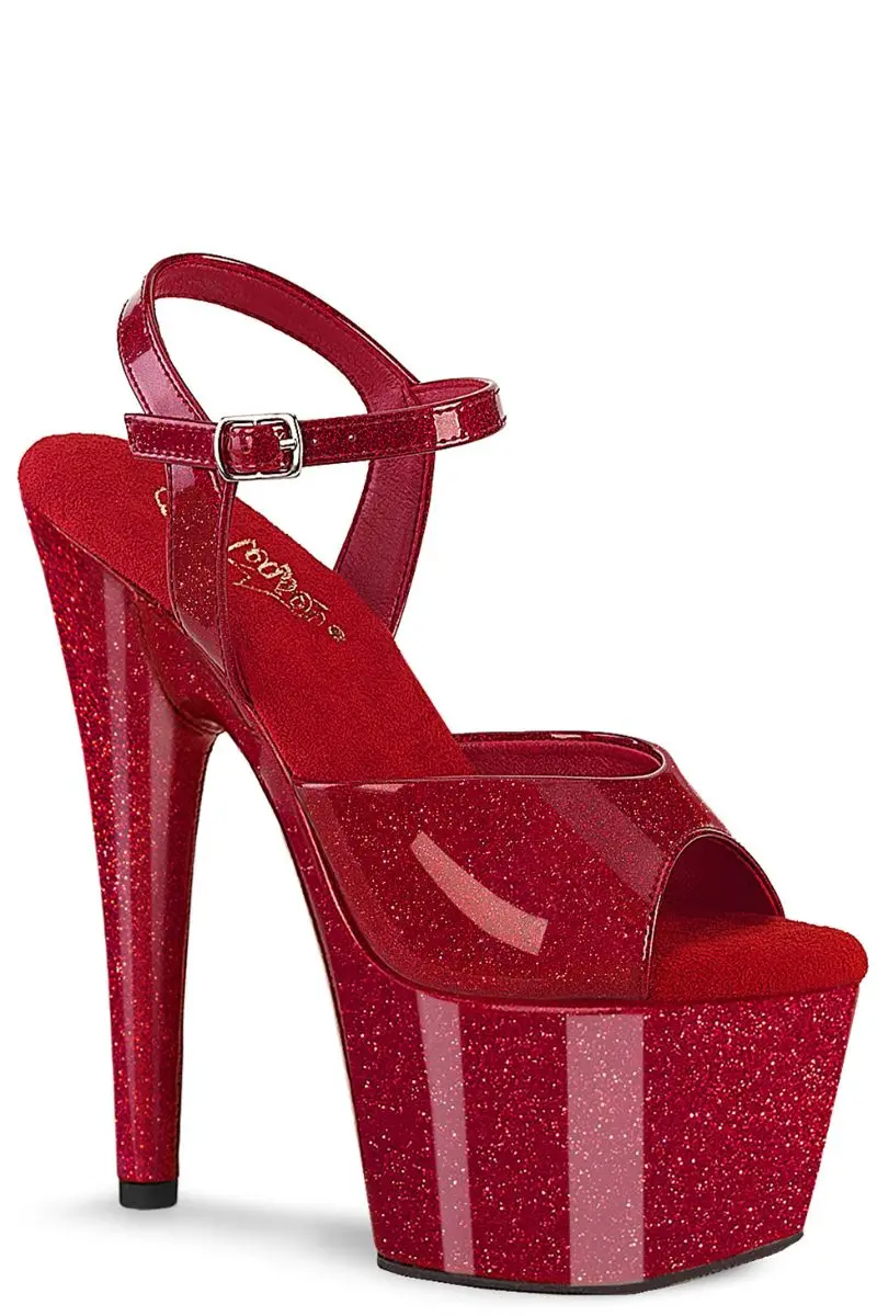 Pleaser Usa Adore-709Gp 7Inch Stilettos - Ruby Glitter 1