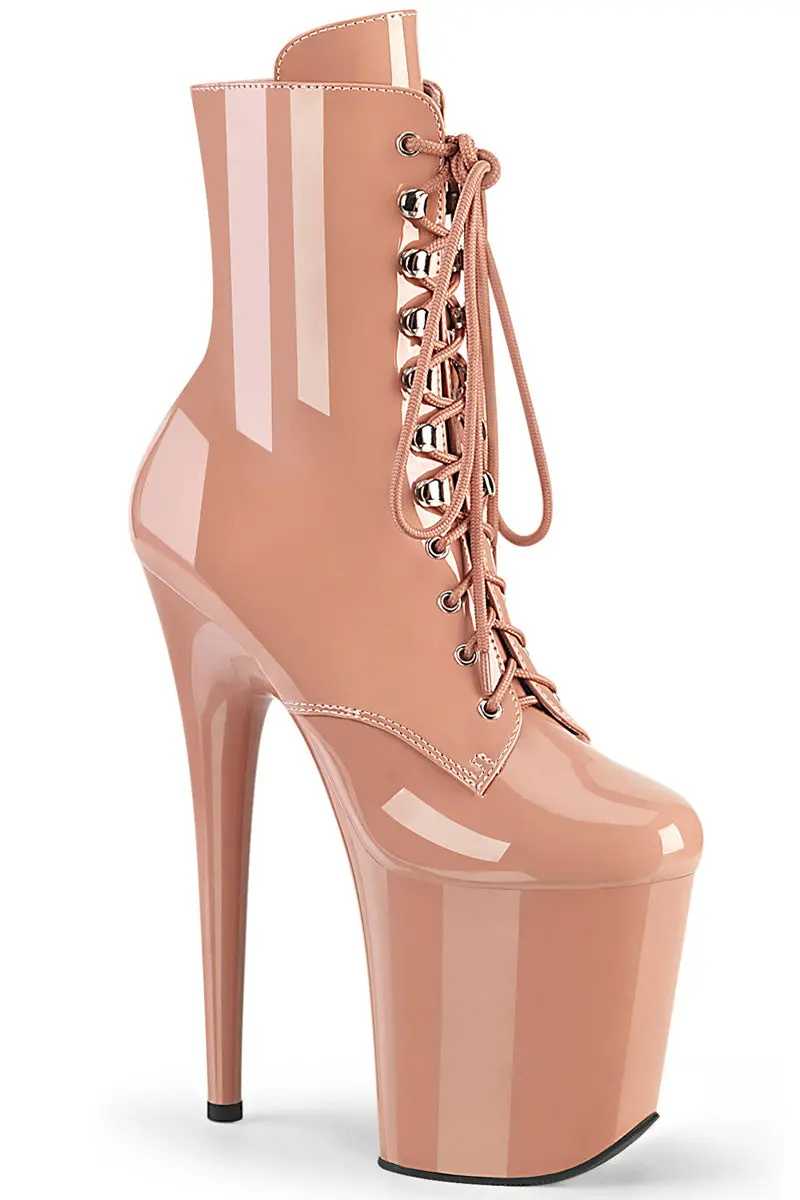 Pleaser Usa Flamingo-1020 8Inch Boots - Patent Blush 1