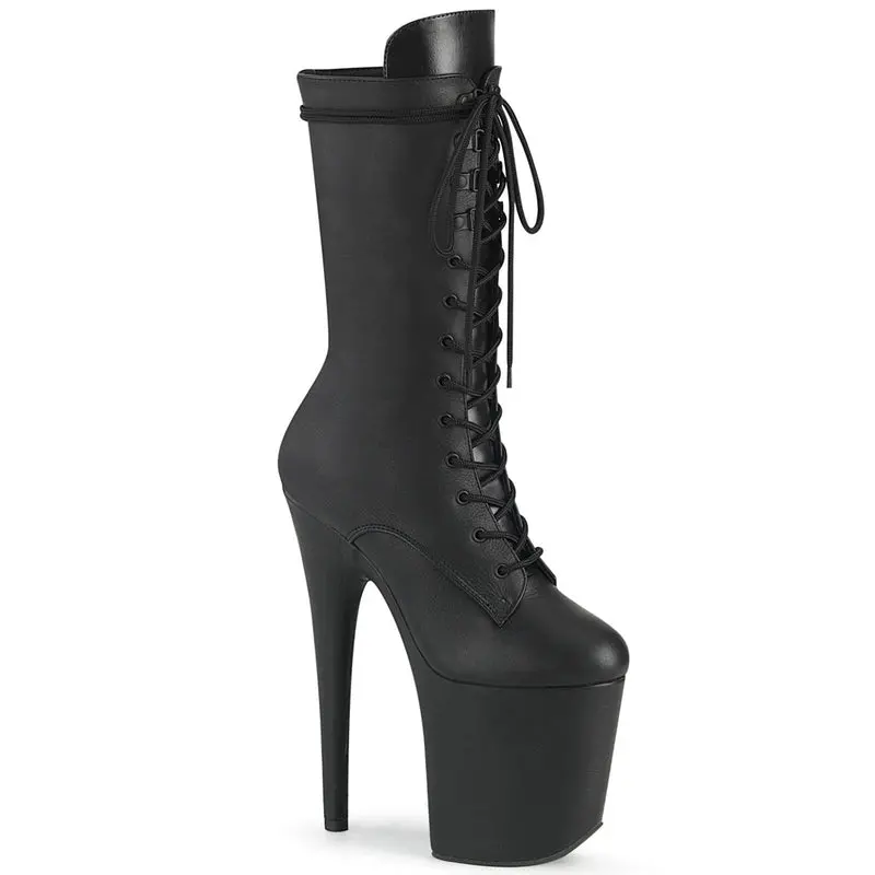 Pleaser Usa Flamingo-1050Wr 8Inch Pleaser Real Leather Boots - Matte Black 1