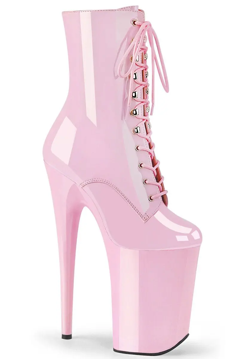 Pleaser Usa Infinity-1020 9Inch Boots - Patent Baby Pink 1