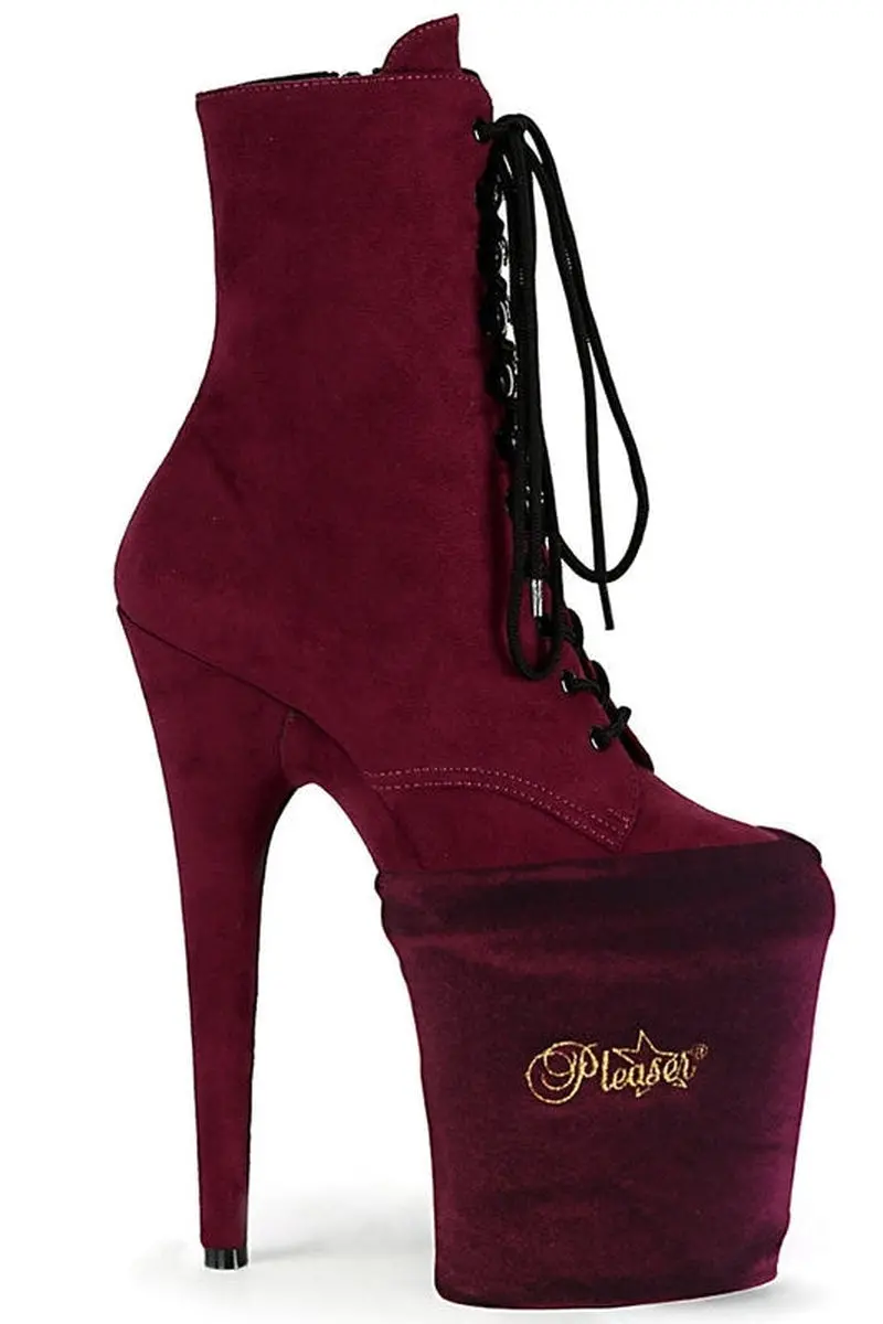 Pleaser Usa Shoe Protectors - Burgundy Velvet 1