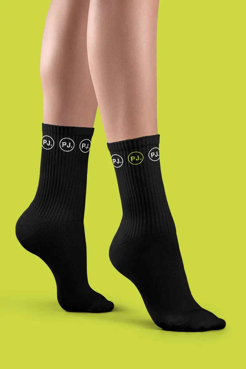 Pole Junkie Circle Logo Socks - Black 1