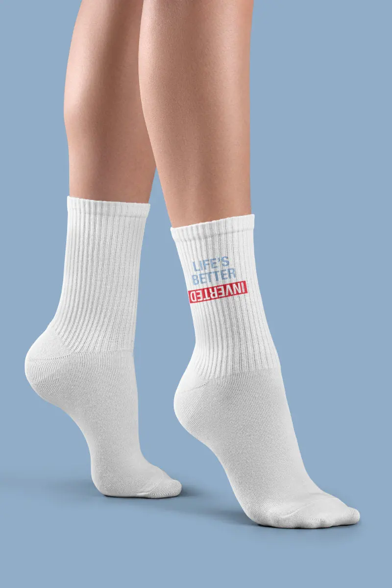 Pole Junkie Inverted Socks - White/Red 1