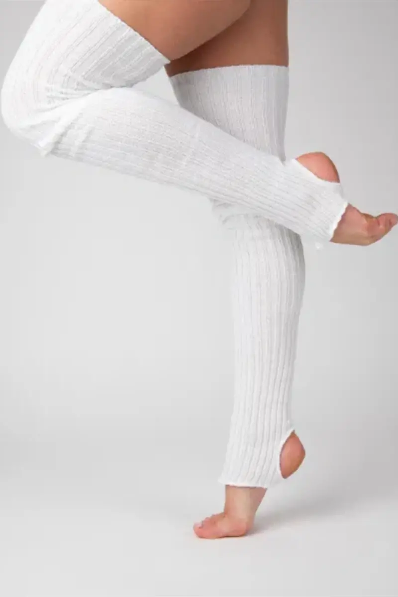 Pole Junkie Thigh High Legwarmers - White 1