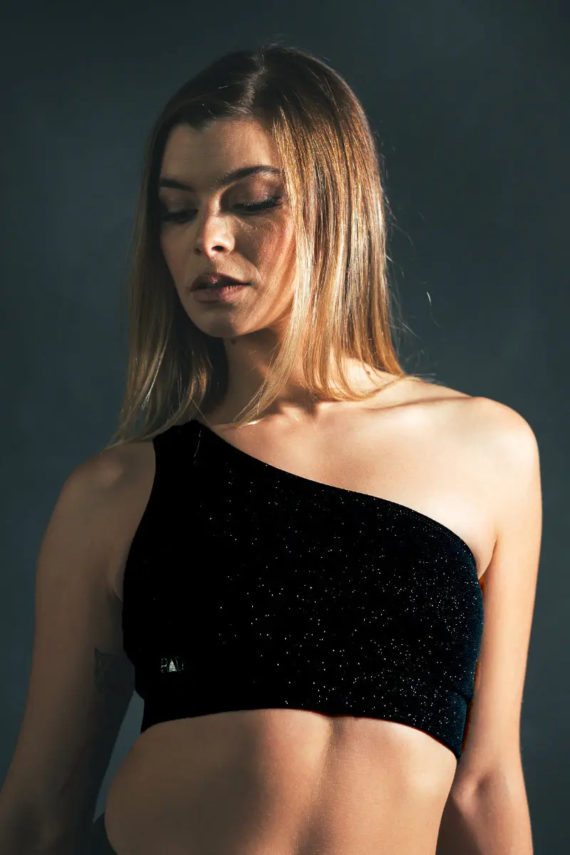 Rad Melita Top - Black/Black Glitter 1