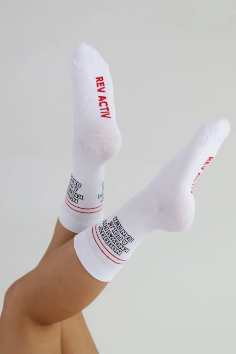 Rev Activ Nobody Knows I'm A Poledancer Socks - White 1