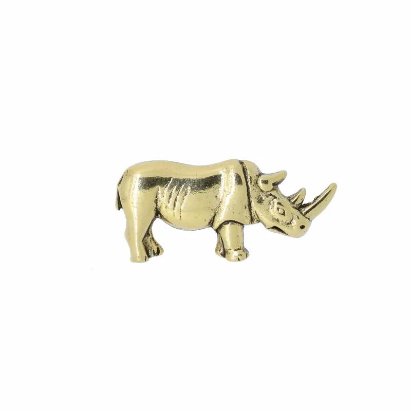 Rhinoceros Gold Lapel Pin 1