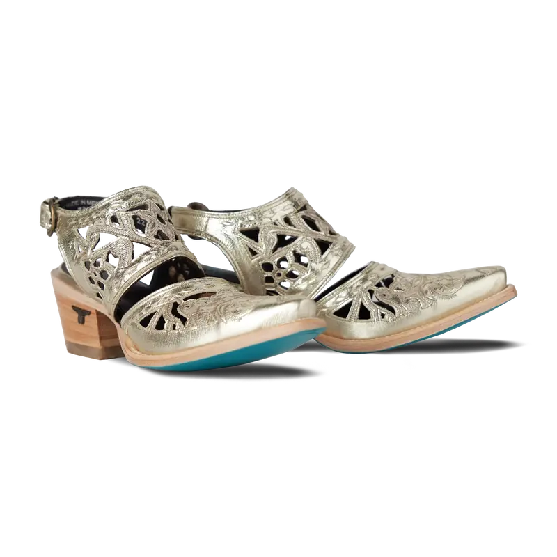 Robin Cut Out Slingback Mule - Champagne Metallic 1