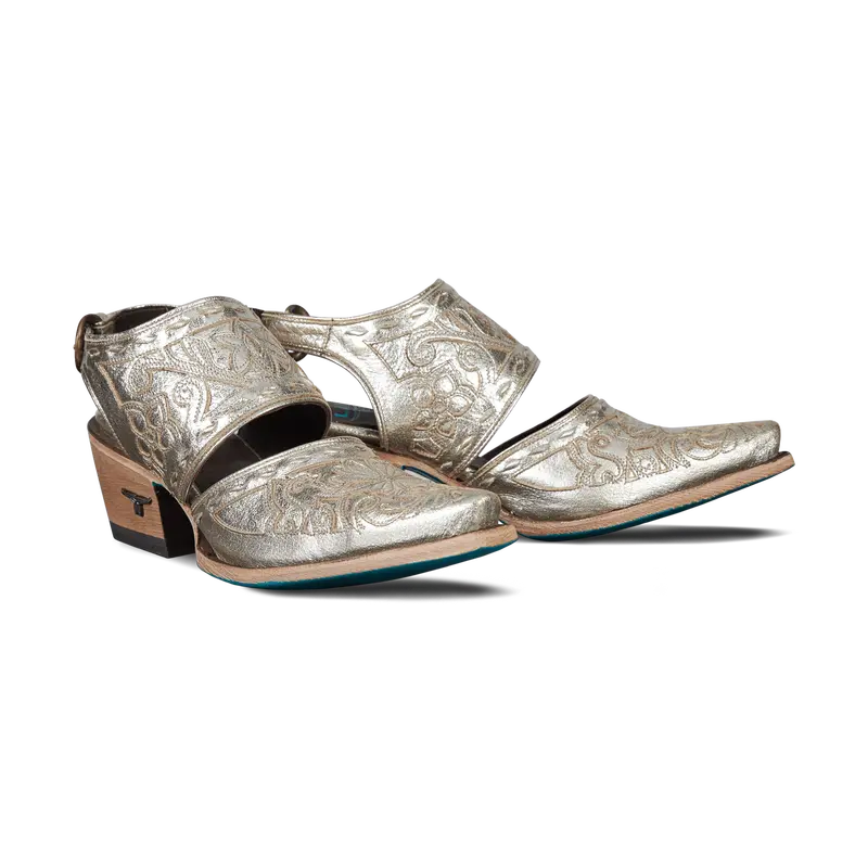 Robin Slingback Mule - Champagne Metallic 1