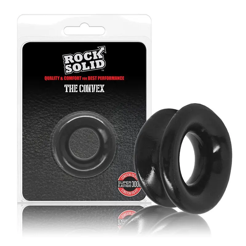 Rock Solid Convex Cockring - Clear & Black 1