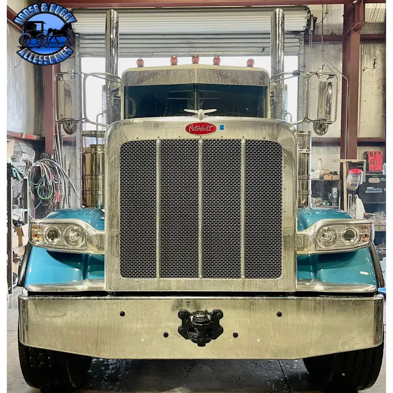 Rollin 8" Straight Peterbilt Visor 304 Stainless #1001 1