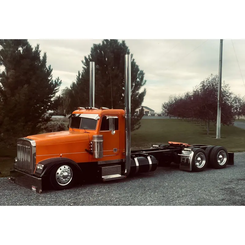 Rollin Low Freightliner Visor "Timeless" (With Bead Roll) 9"X5" Reverse Bowtie 304 Stainless #4053 1