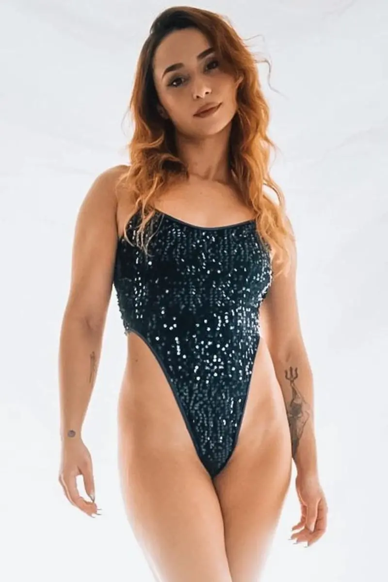 Rolling Ki Bodysuit - Navy Sequin 1