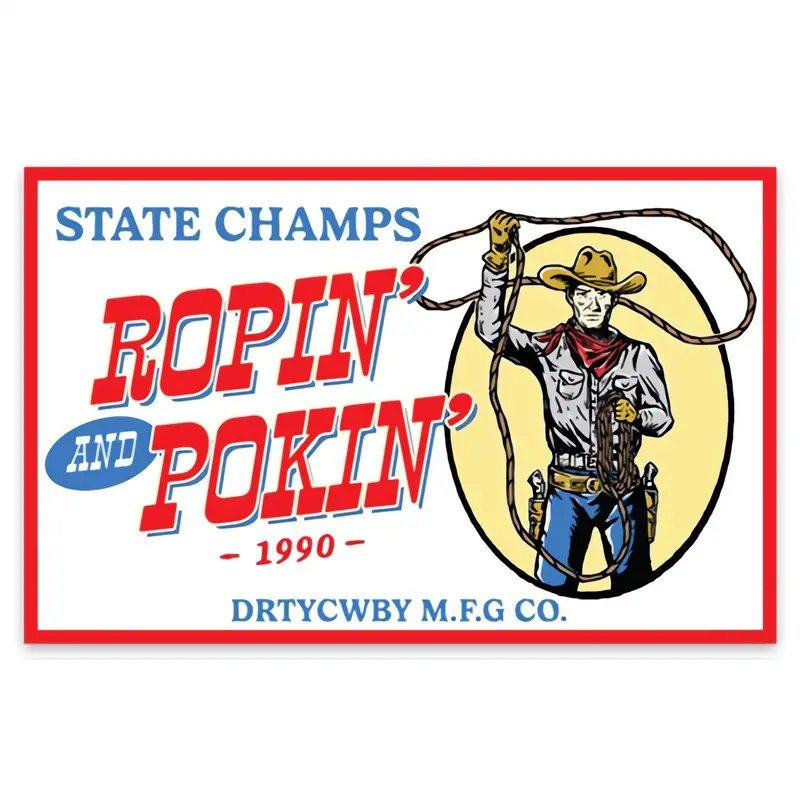 Ropin' And Pokin' 1990 State Champs Decal 1